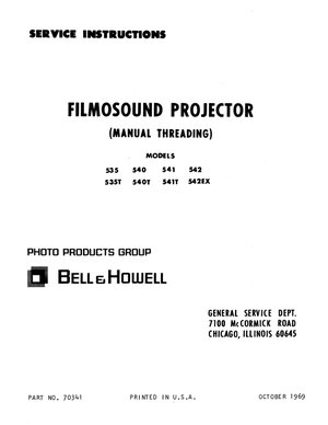 Bell & Howell projector filmosound535 542